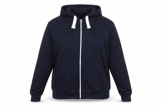 Malaika Womens Blue Cotton Full Zip Hoodie Size L Zip