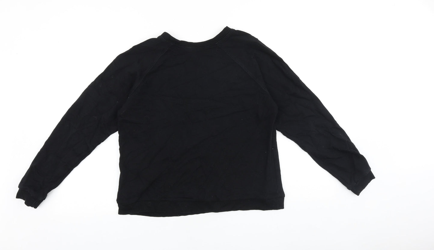 ASOS Womens Black Cotton Pullover Sweatshirt Size 6 Pullover