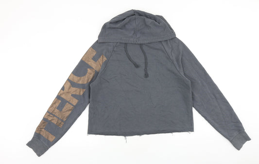 New Look Womens Grey Cotton Pullover Hoodie Size M Pullover