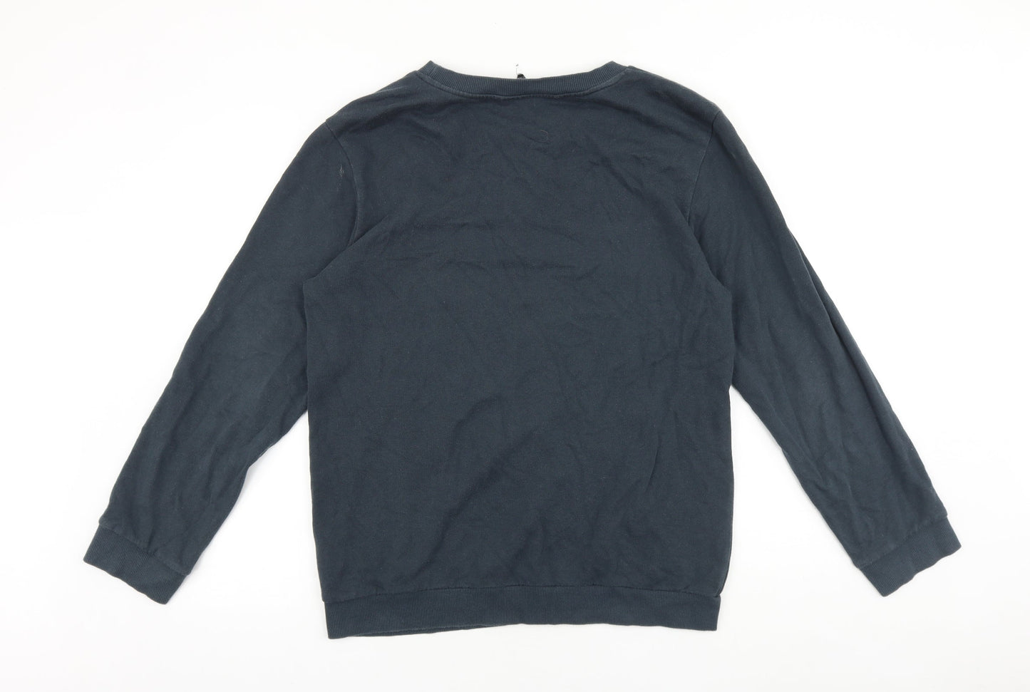 Topshop Womens Blue Cotton Pullover Sweatshirt Size 10 Pullover