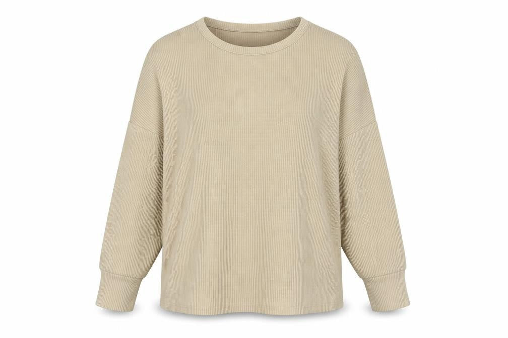 Peacocks Womens Beige Cotton Pullover Sweatshirt Size S Pullover