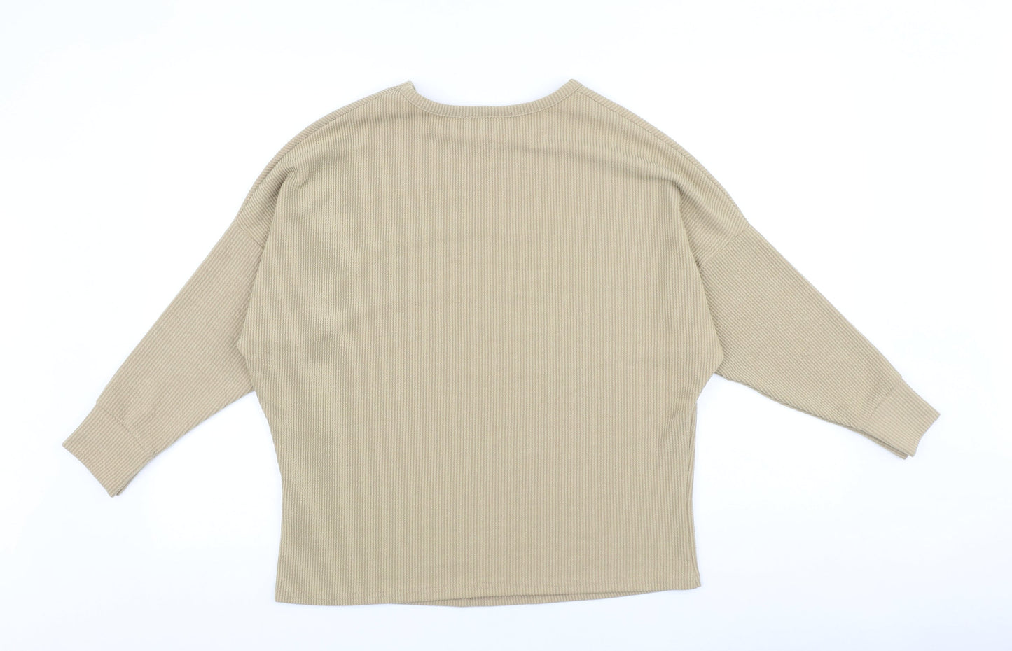 Peacocks Womens Beige Cotton Pullover Sweatshirt Size S Pullover