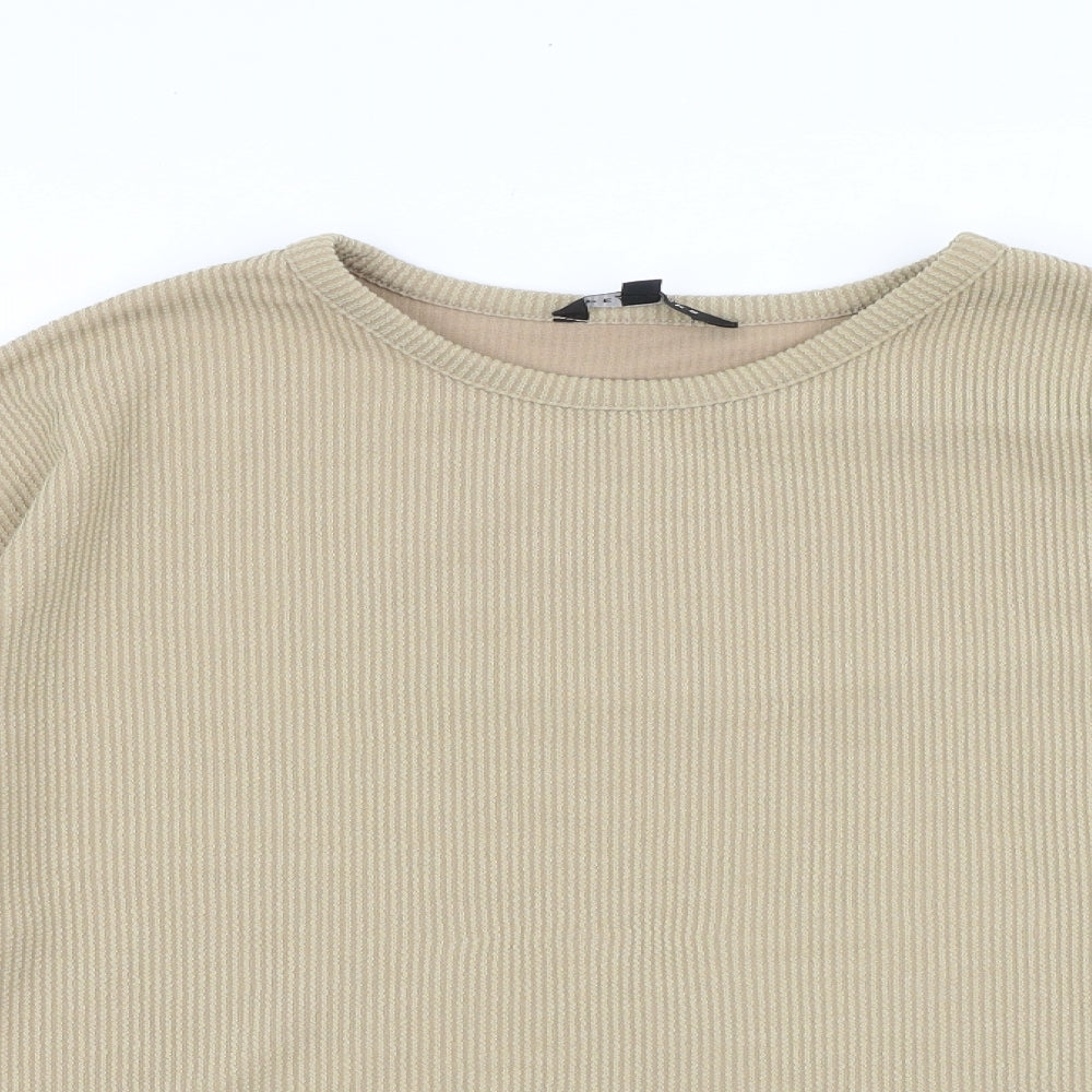 Peacocks Womens Beige Cotton Pullover Sweatshirt Size S Pullover
