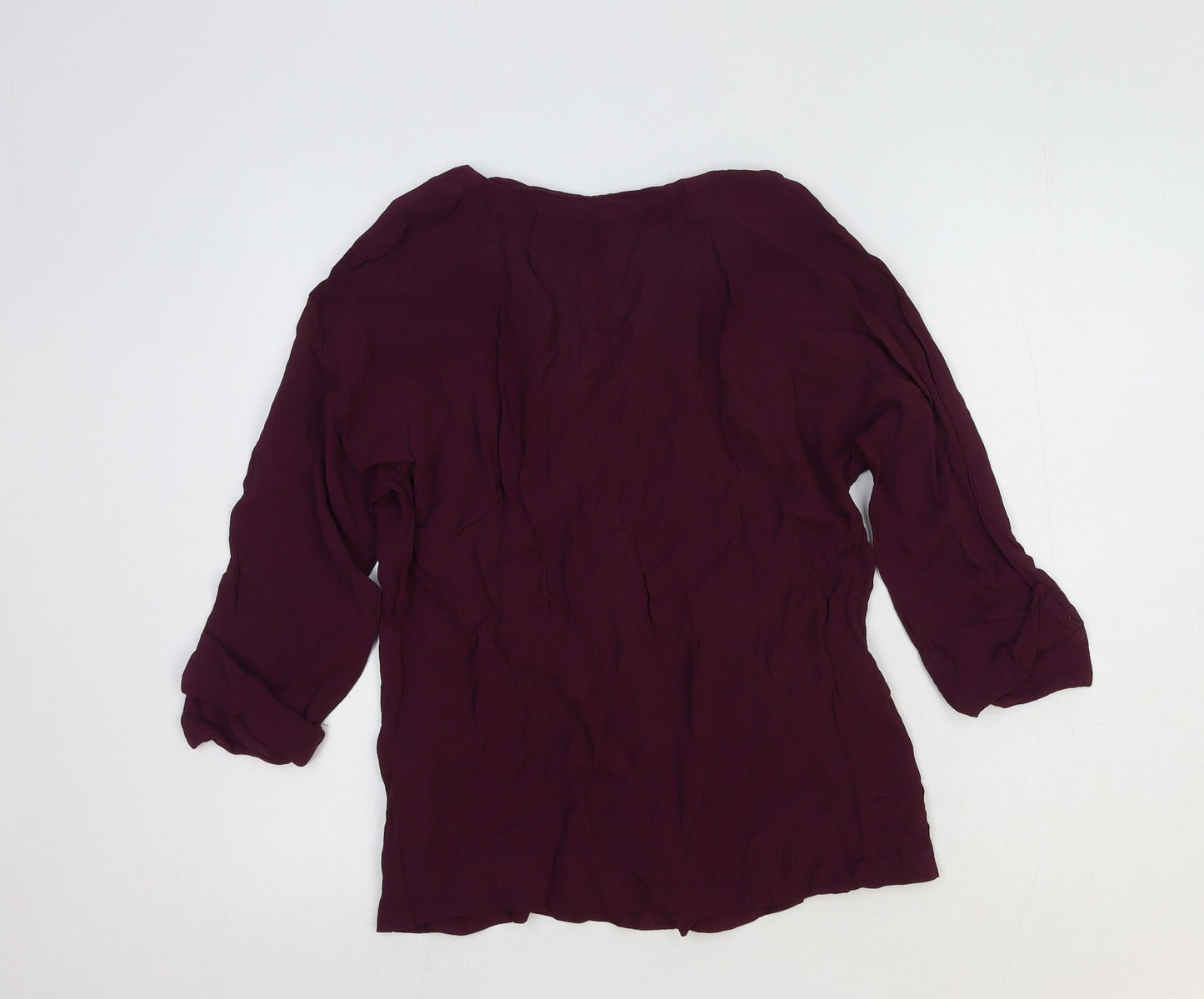 ASOS Womens Red Viscose Basic Blouse Size 12 V-Neck