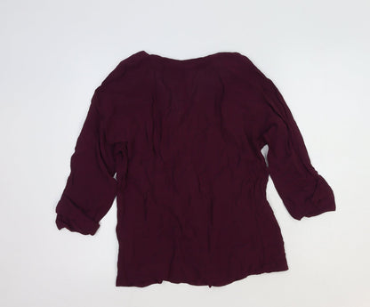 ASOS Womens Red Viscose Basic Blouse Size 12 V-Neck