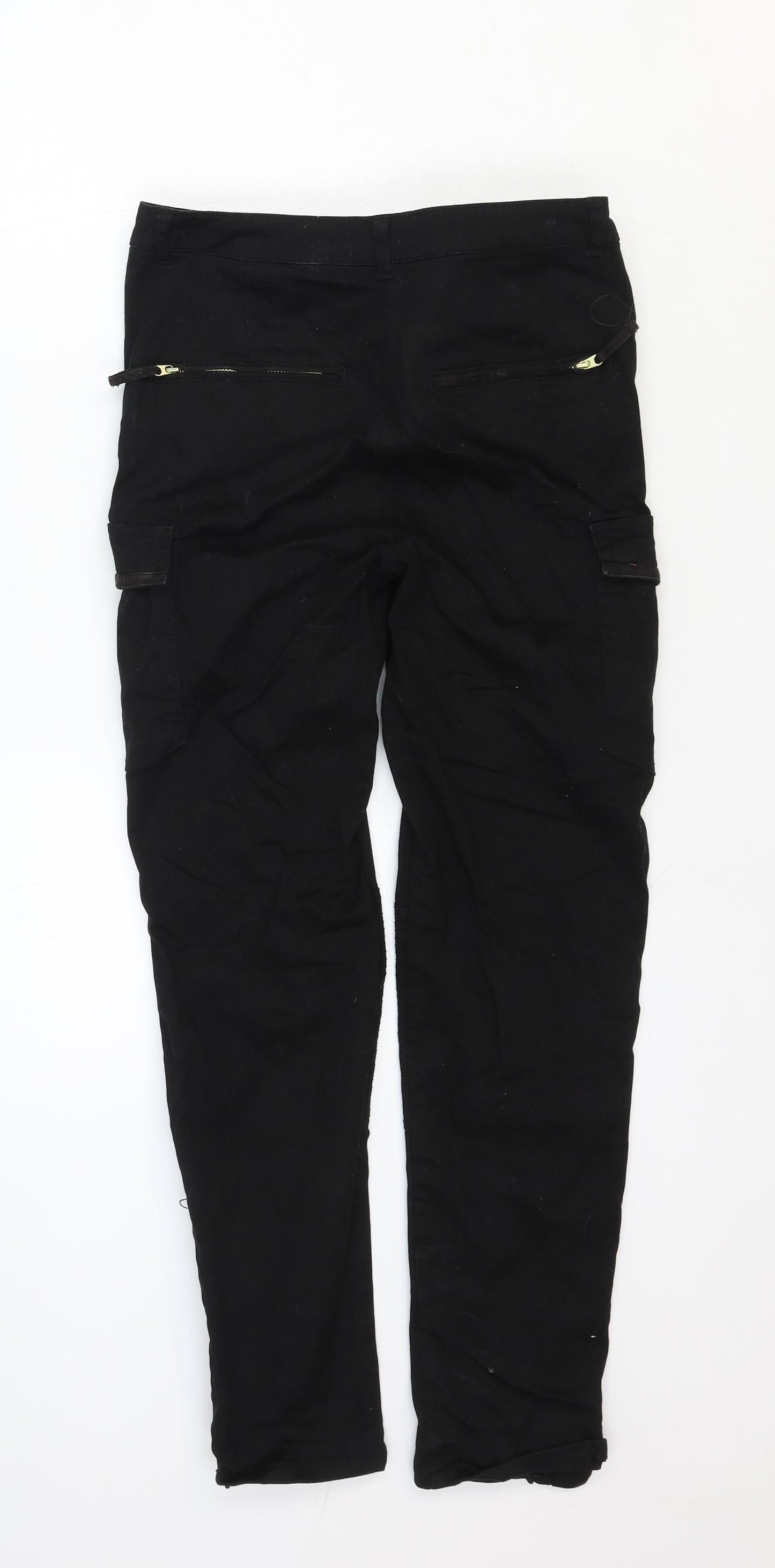 H&M Womens Black Cotton Skinny Jeans Size 10 Regular Button
