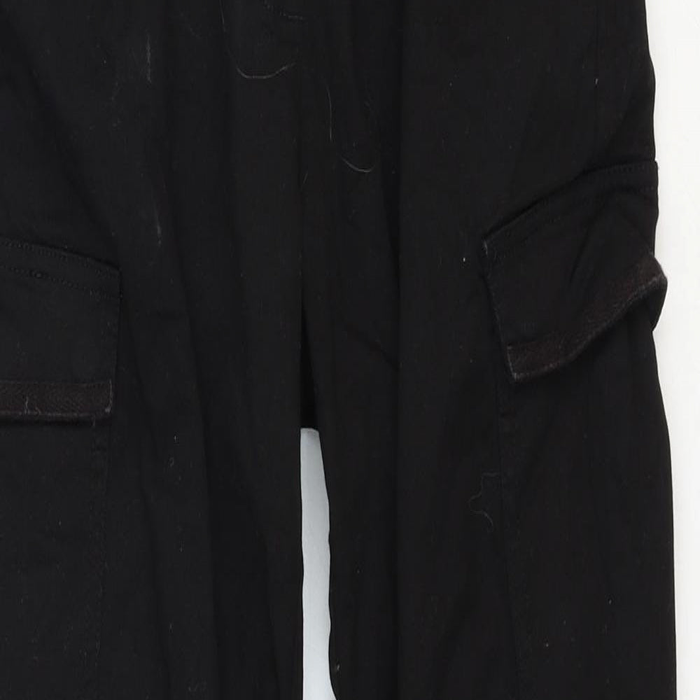 H&M Womens Black Cotton Skinny Jeans Size 10 Regular Button
