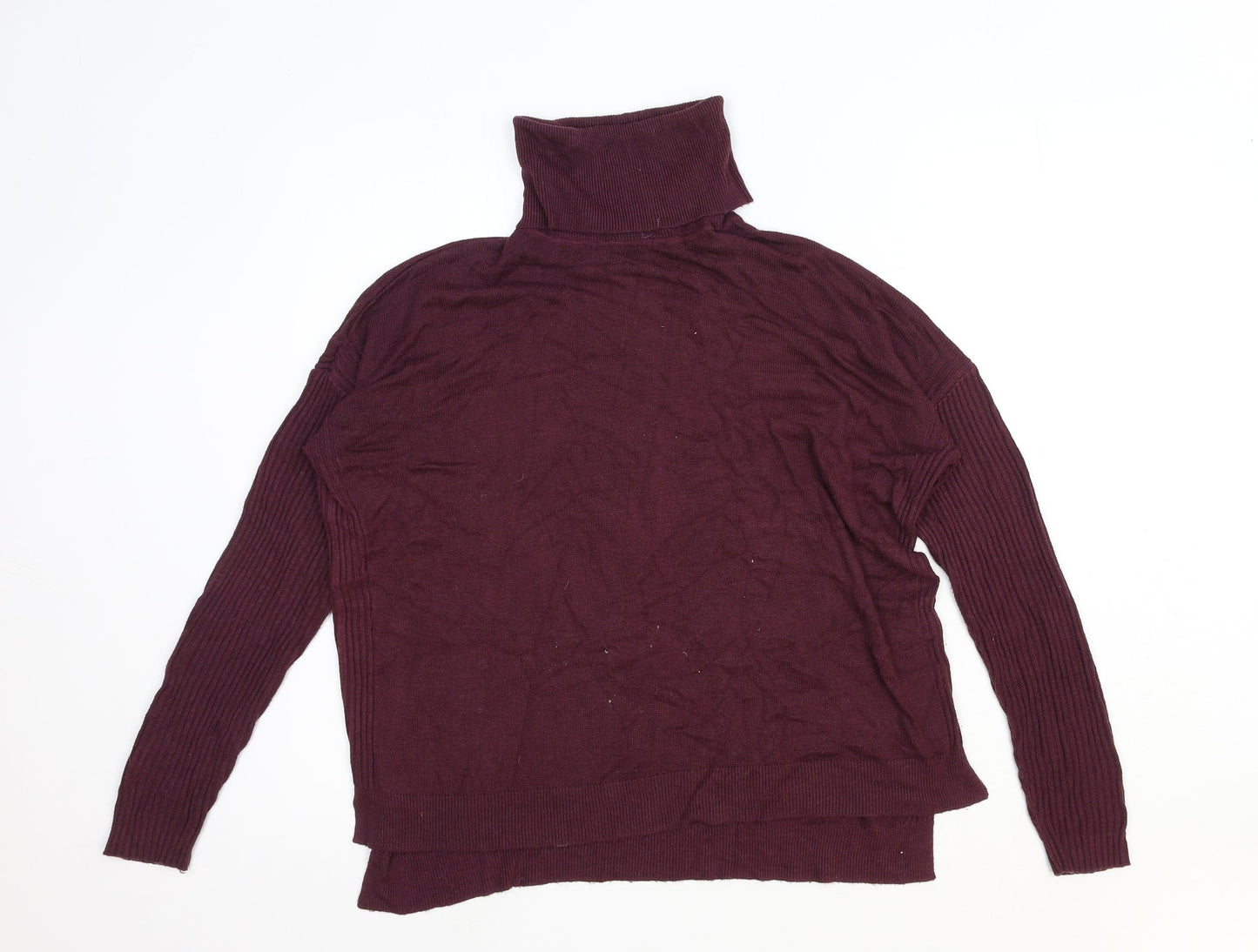 Terre Jacobs Womens Purple Roll Neck Viscose Pullover Jumper Size S