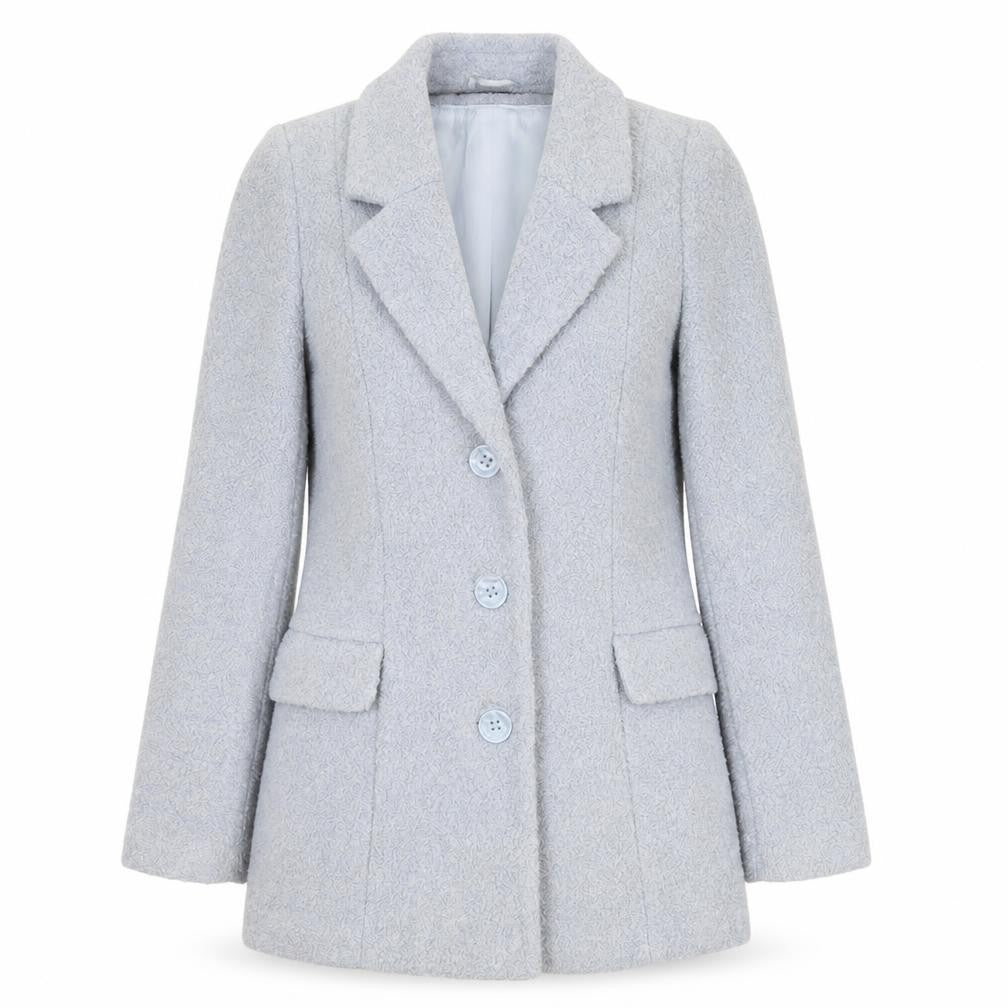 Miss Selfridge Womens Blue Pea Coat Coat Size 10 Button