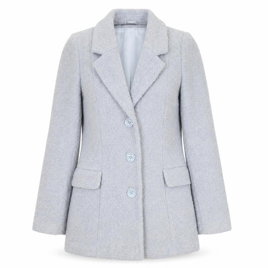 Miss Selfridge Womens Blue Pea Coat Coat Size 10 Button