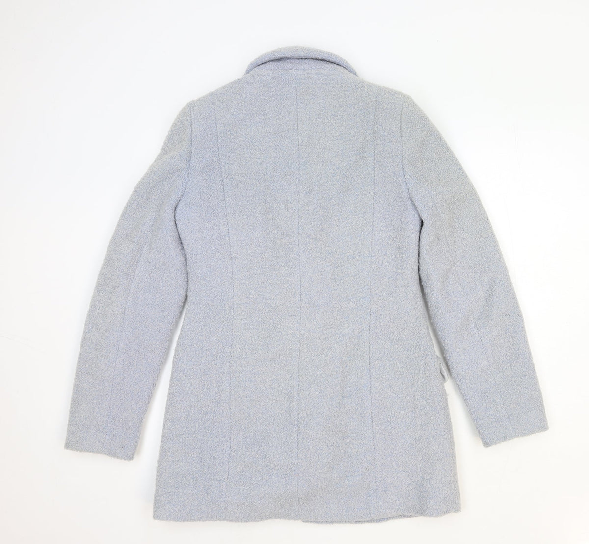 Miss Selfridge Womens Blue Pea Coat Coat Size 10 Button