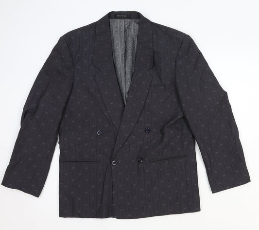 SWJ Mixers Mens Grey Polka Dot Polyester Jacket Blazer Size L Regular