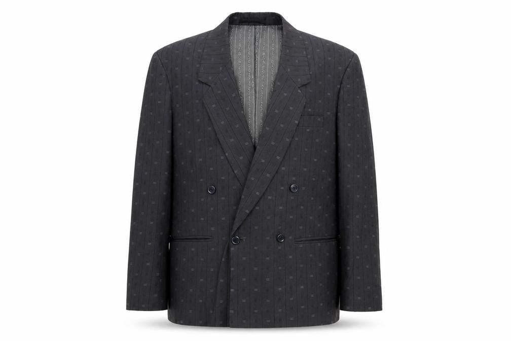 SWJ Mixers Mens Grey Polka Dot Polyester Jacket Blazer Size L Regular