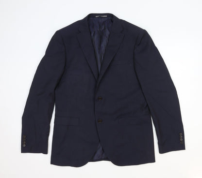 Next Mens Blue Polyester Jacket Blazer Size L Regular