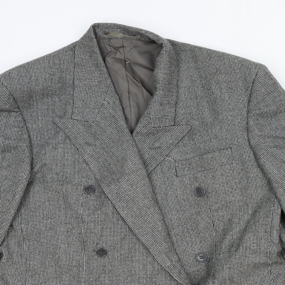 NEXT Mens Grey Plaid Wool Jacket Blazer Size L Regular