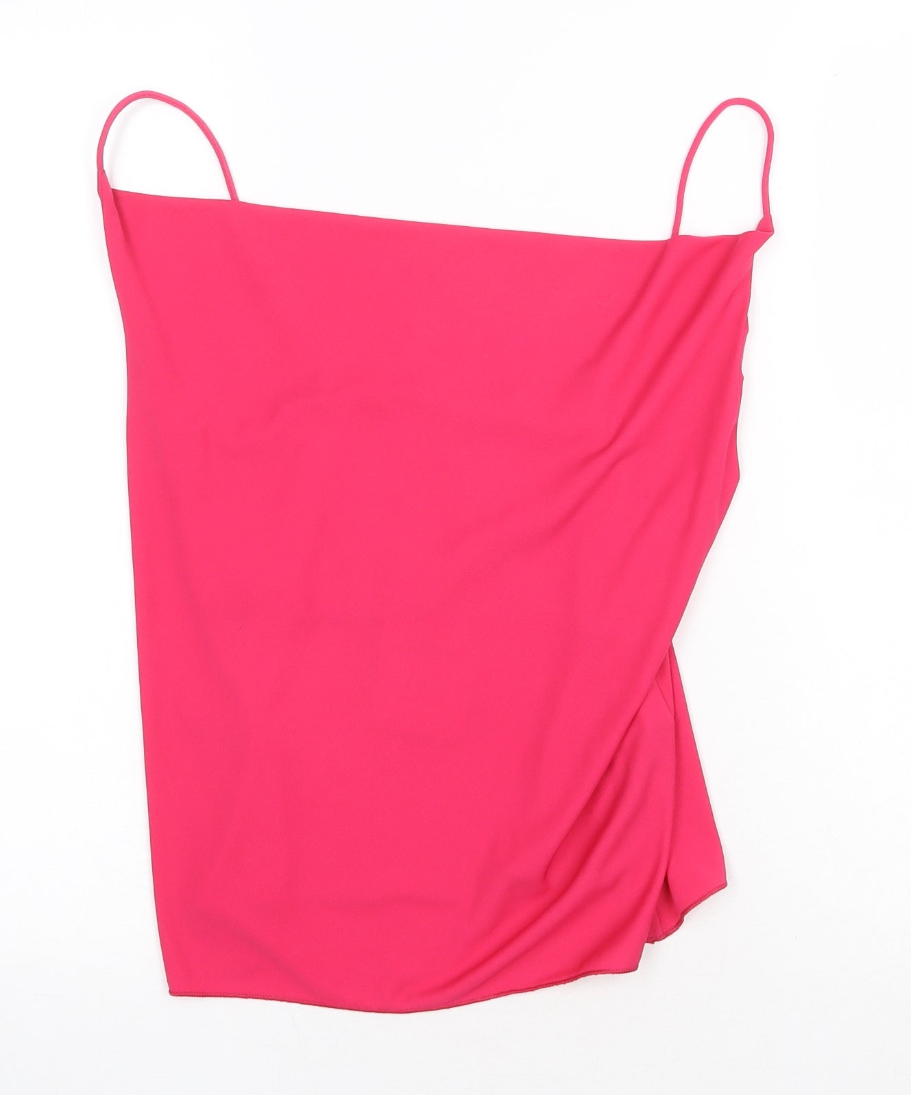 Zara Womens Pink Polyester Basic Tank Size S Cowl Neck