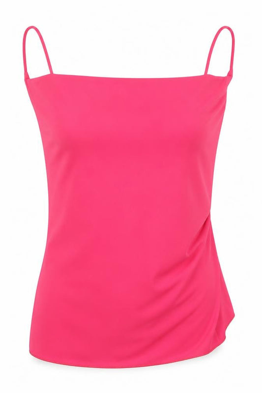 Zara Womens Pink Polyester Basic Tank Size S Cowl Neck