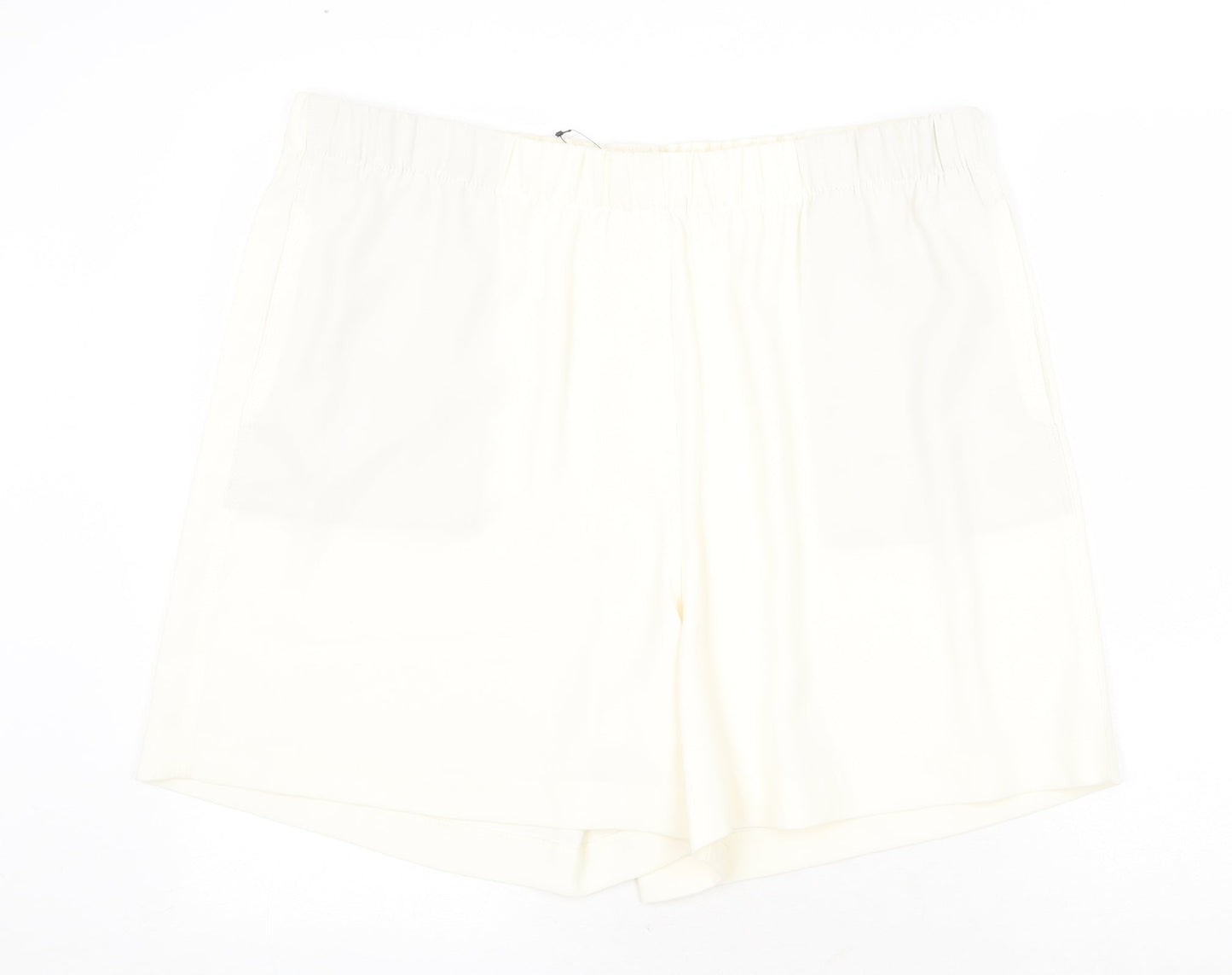 Marks and Spencer Womens Ivory Polyester Basic Shorts Size 24 Regular Pull On