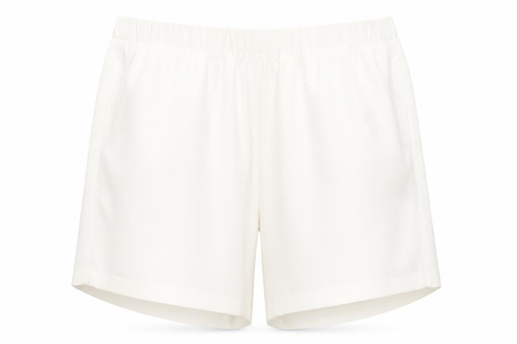 Marks & Spencer Womens Ivory Polyester Basic Shorts Size 24 Regular Pull On