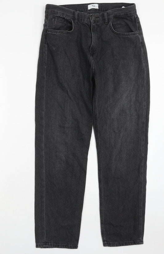 By Yourself Womens Black Cotton Straight Jeans Size 28 in Regular Zip