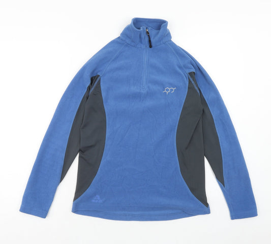 Polartec Womens Blue Polyester Pullover Sweatshirt Size 10 Zip