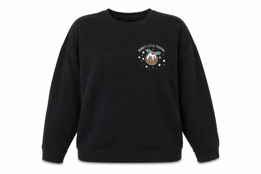 New Look Womens Black Cotton Pullover Sweatshirt Size 14 Pullover - Christmas