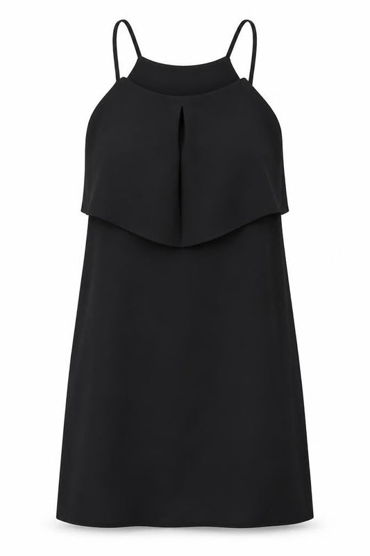 New Look Womens Black Polyester Tunic Tank Size 10 Square Neck