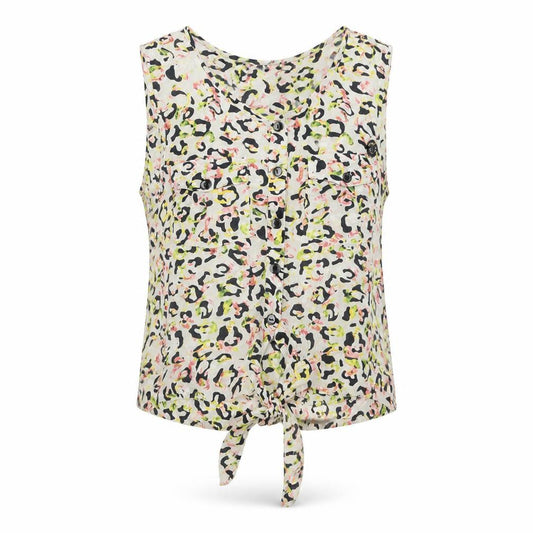 attr@ttivo Womens Multicoloured Geometric Viscose Basic Tank Size S V-Neck