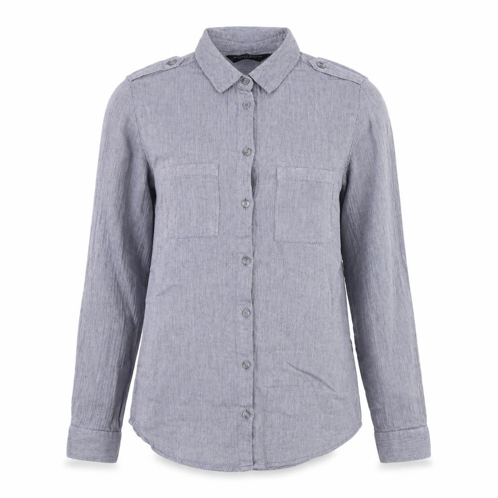 Dorothy Perkins Womens Blue 100% Cotton Basic Button-Up Size 8 Collared