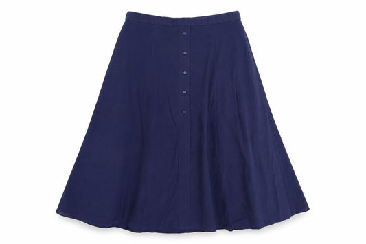 Preworn Womens Blue Polyester Swing Skirt Size 30 in Button