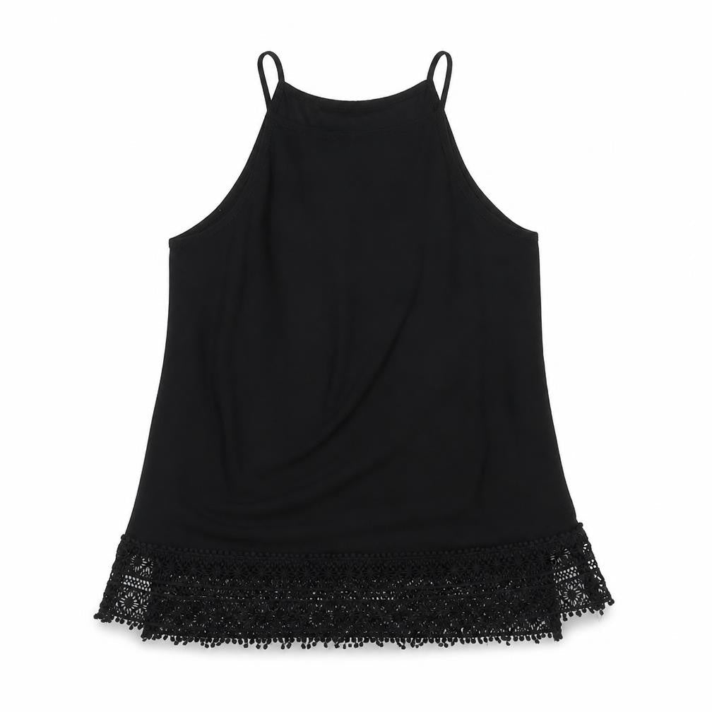 New Look Womens Black Viscose Basic Tank Size 8 Round Neck