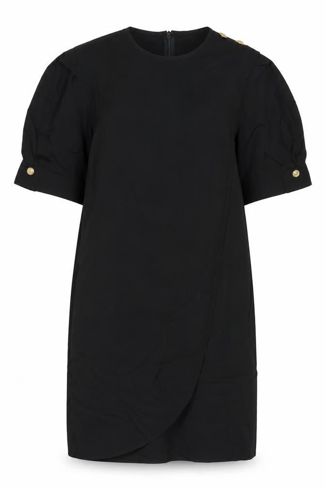 David Warren Womens Black Rayon Sheath Size 10 Round Neck Zip