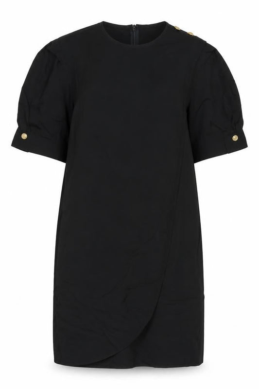 David Warren Womens Black Rayon Sheath Size 10 Round Neck Zip
