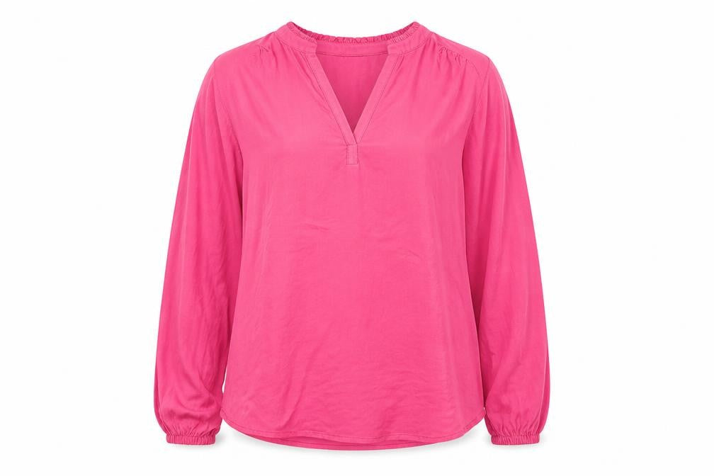 Marks & Spencer Womens Pink Viscose Basic Blouse Size 6 V-Neck