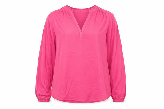 Marks and Spencer Womens Pink Viscose Basic Blouse Size 6 V-Neck
