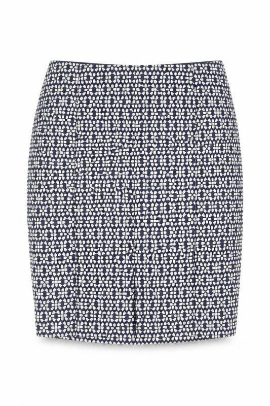 Next Womens Blue Geometric Polyester Straight & Pencil Skirt Size 10 Zip