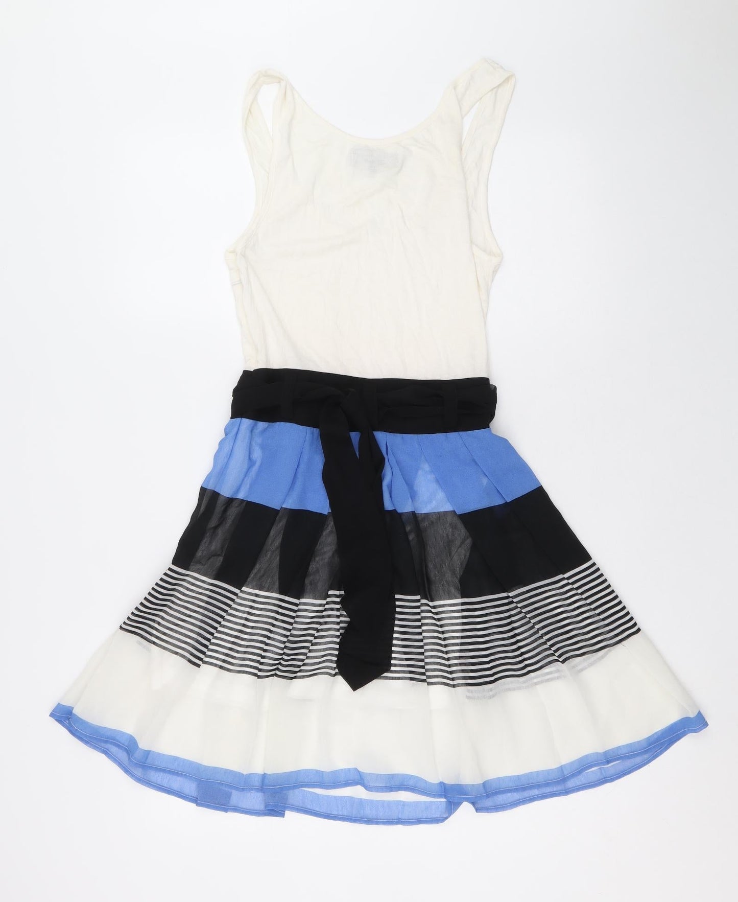 Urban Bliss Womens Multicoloured Colourblock Viscose Trapeze & Swing Size 8 Scoop Neck Zip