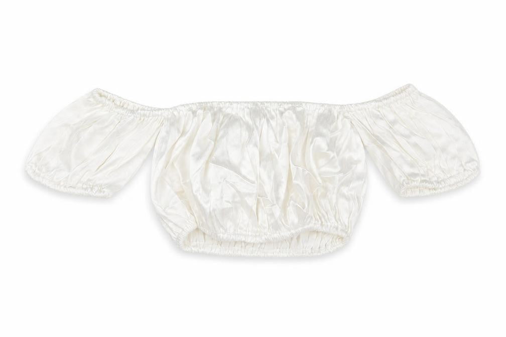 Zara Womens White Viscose Cropped Blouse Size M Off the Shoulder - Bardot