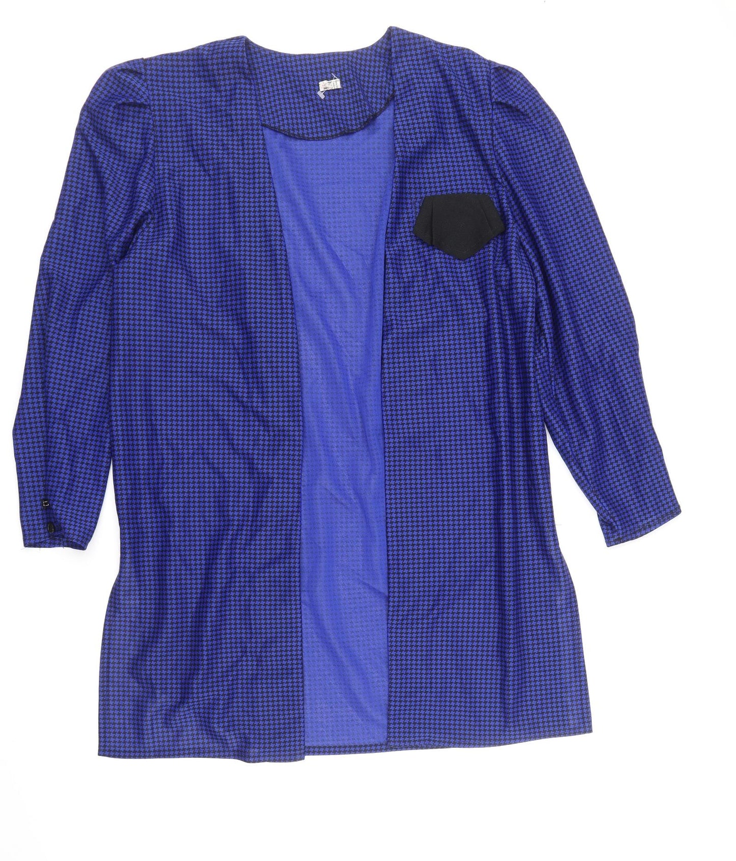 Preworn Womens Blue Polyester Kimono Blouse Size 14 Round Neck