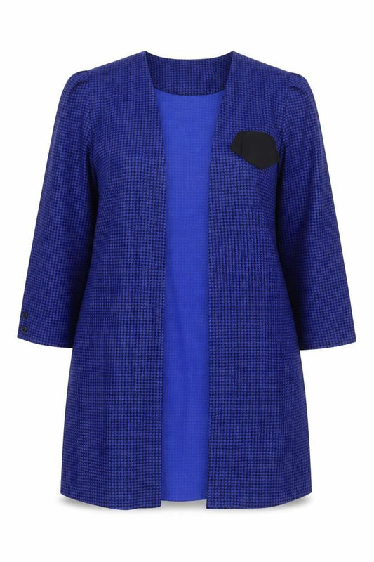 Preworn Womens Blue Polyester Kimono Blouse Size 14 Round Neck
