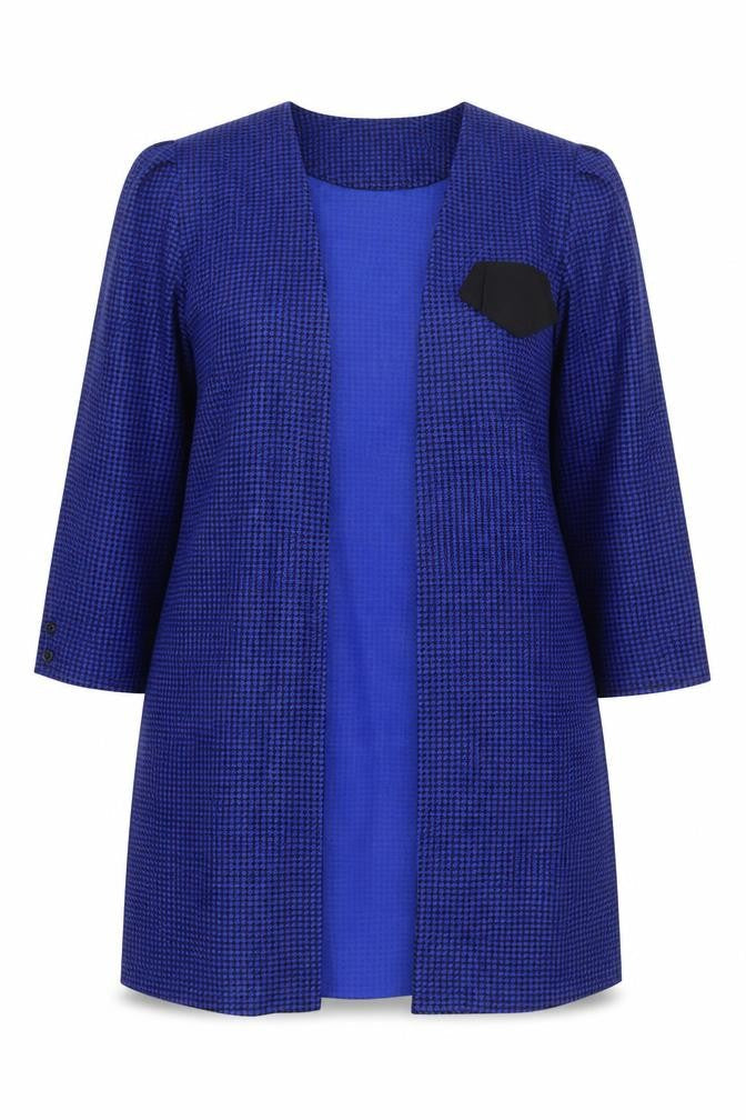 Preworn Womens Blue Polyester Kimono Blouse Size 14 Round Neck