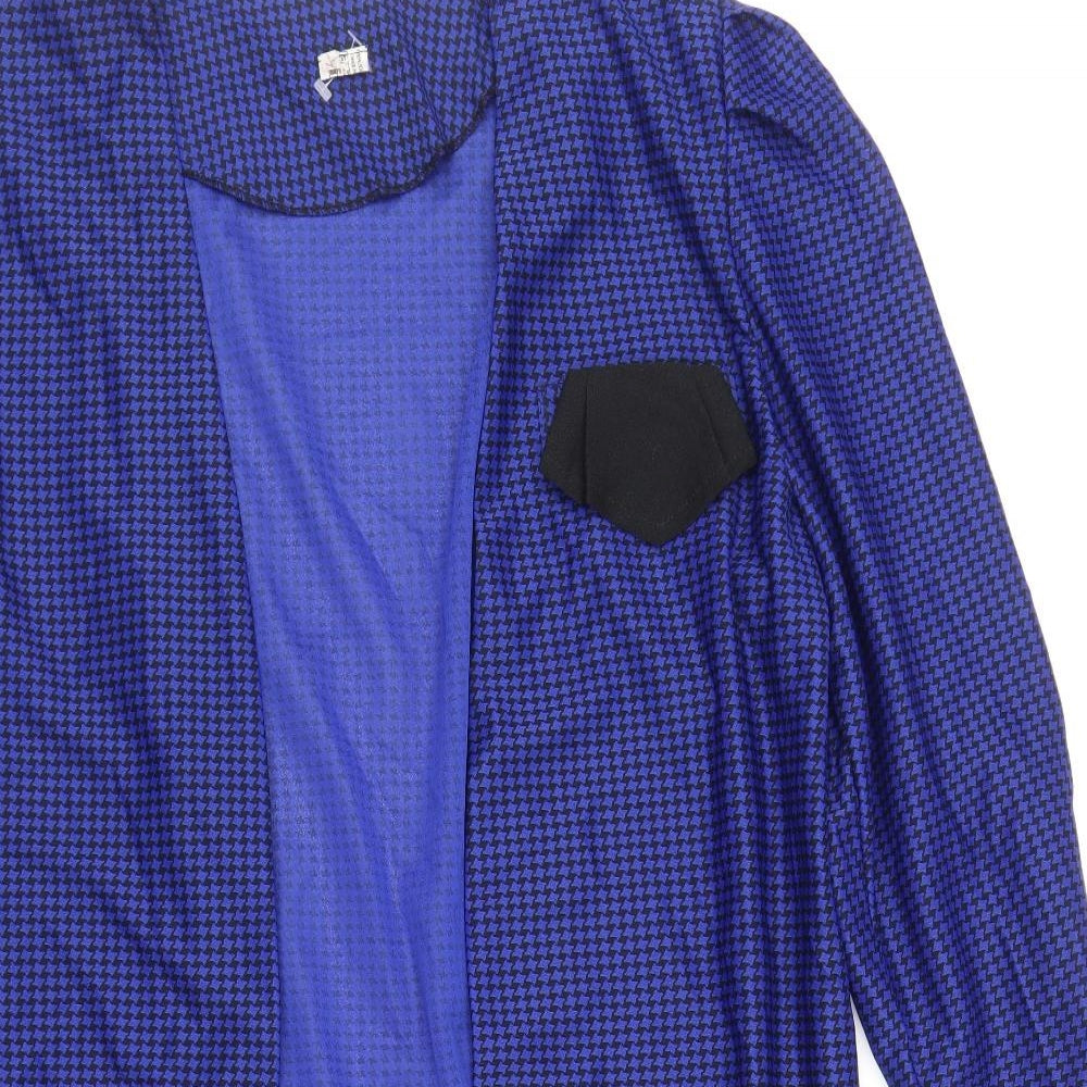 Preworn Womens Blue Polyester Kimono Blouse Size 14 Round Neck