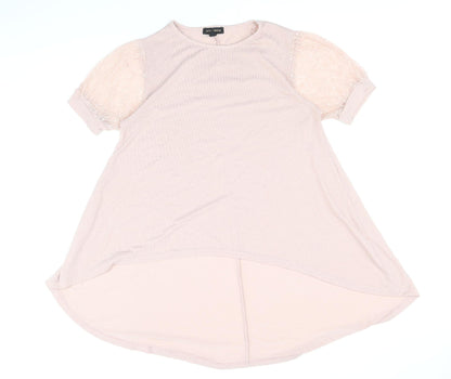 QED London Womens Pink Round Neck Polyester Pullover Jumper Size M