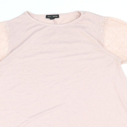 QED London Womens Pink Round Neck Polyester Pullover Jumper Size M