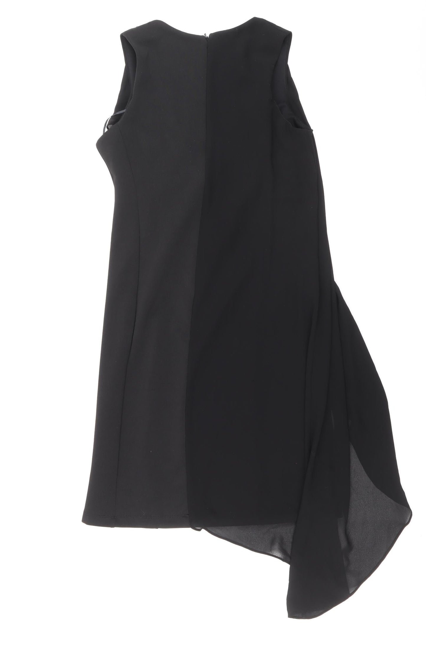 River Island Womens Black Polyester A-Line Size 8 Round Neck Zip