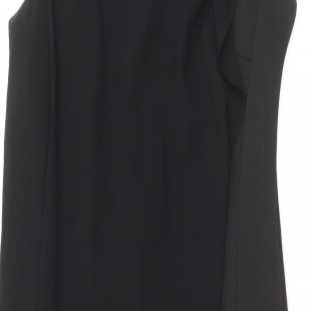 River Island Womens Black Polyester A-Line Size 8 Round Neck Zip