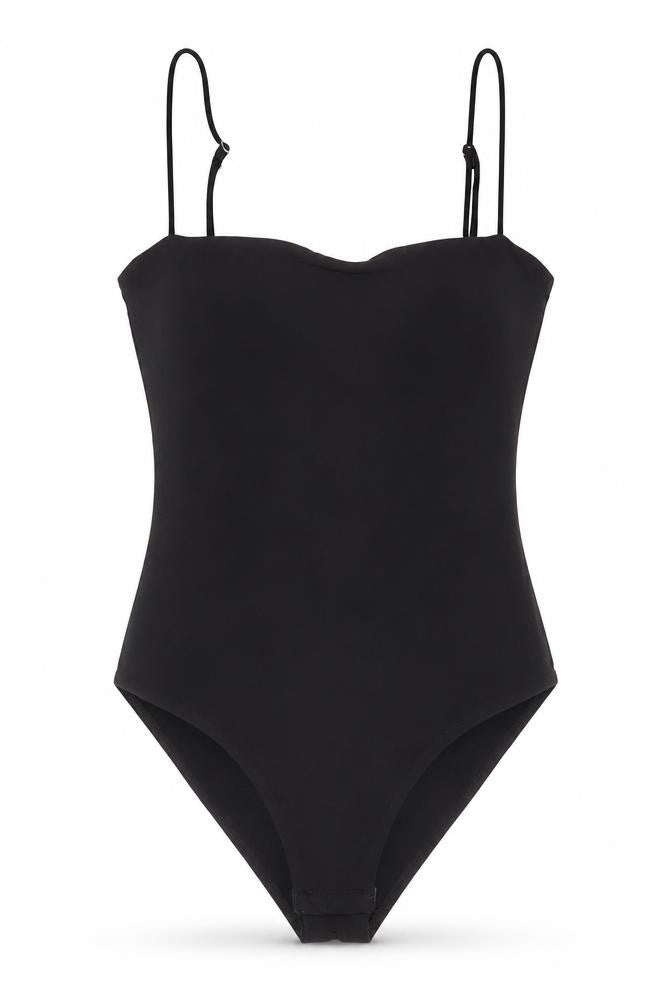H&M Womens Black Polyester Bodysuit One-Piece Size 10 Snap