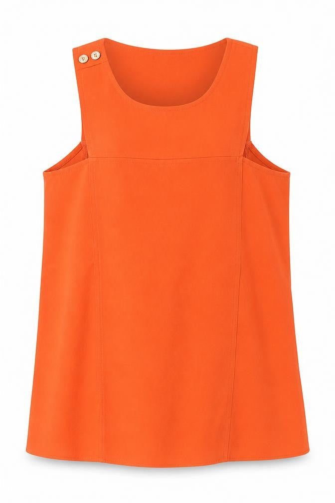 Bloom Design Womens Orange Polyester Basic Blouse Size S Round Neck