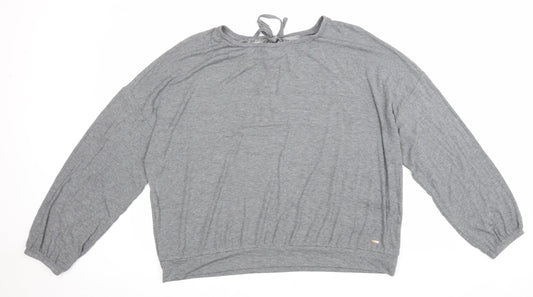Rosie Womens Grey Viscose Basic Blouse Size 16 Round Neck