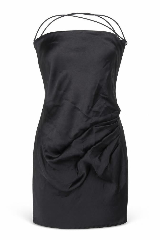 Zara Womens Black Polyester Shift Size S Cowl Neck Zip